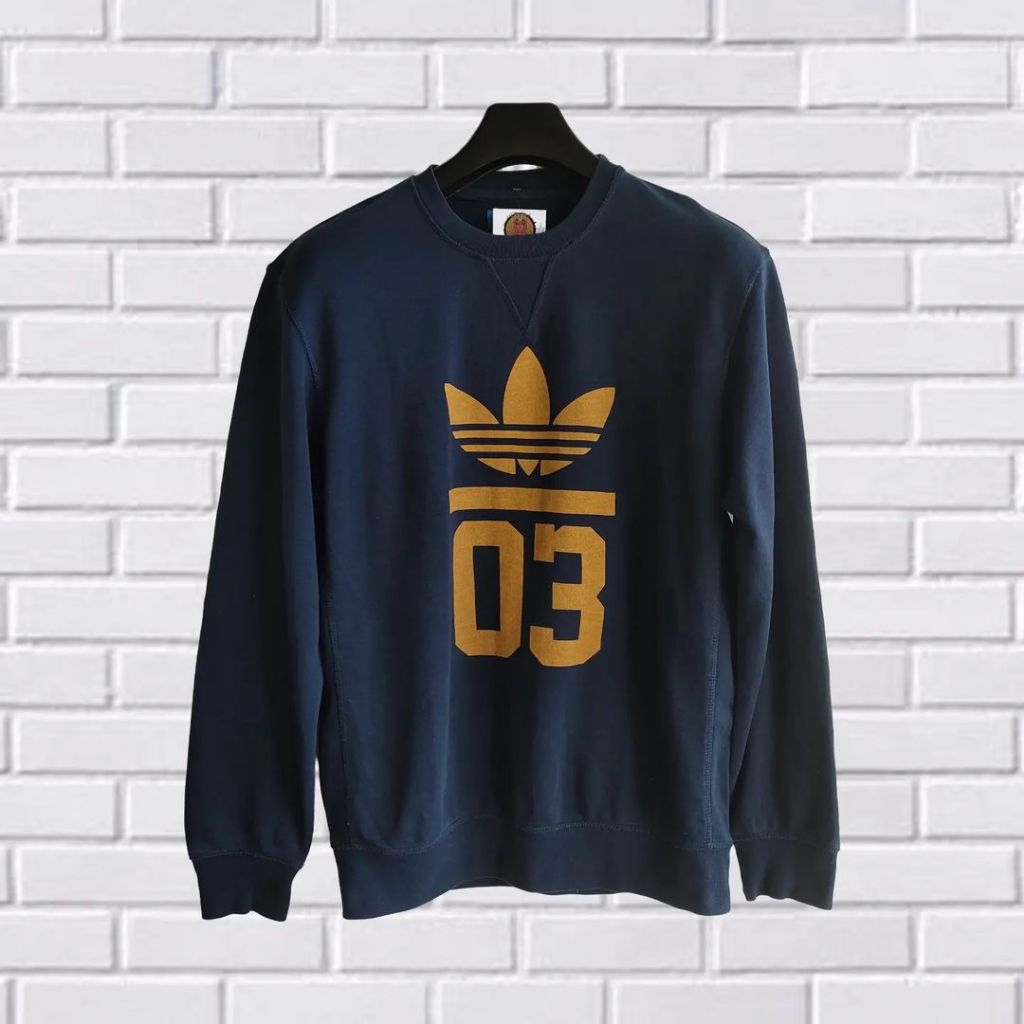CREWNECK ADIDAS TREFOIL, SIZE L - XL (SECOND BRANDED) NAVY, CN0056
