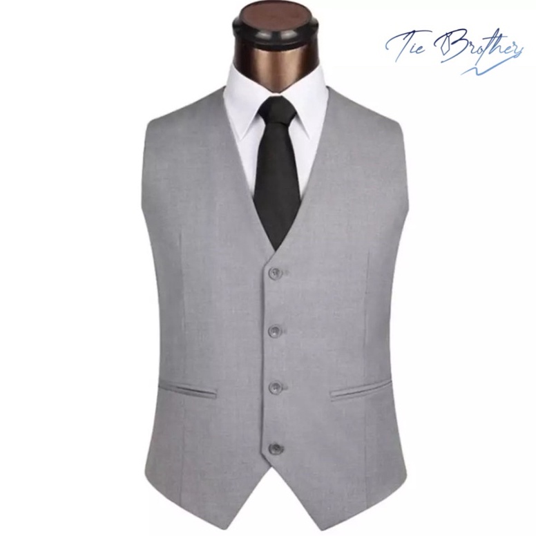 KODE C73Y vest rompi jas dalaman jas pesta formal pria dewasa abu grey ready stock
