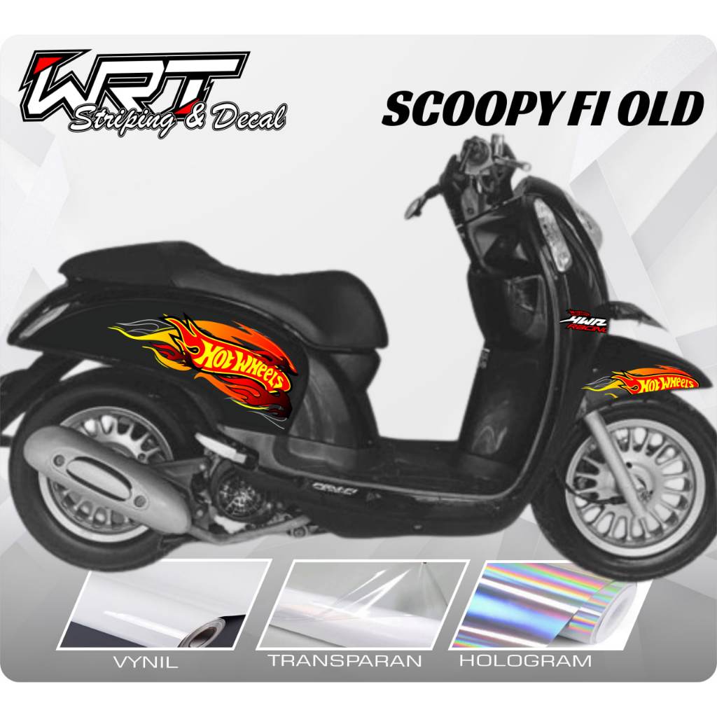 Striping Scoopy FI Old-Stiker Decal Scoopy FI Lama 2013-2016 HotWheels (Sudah Terpotong)