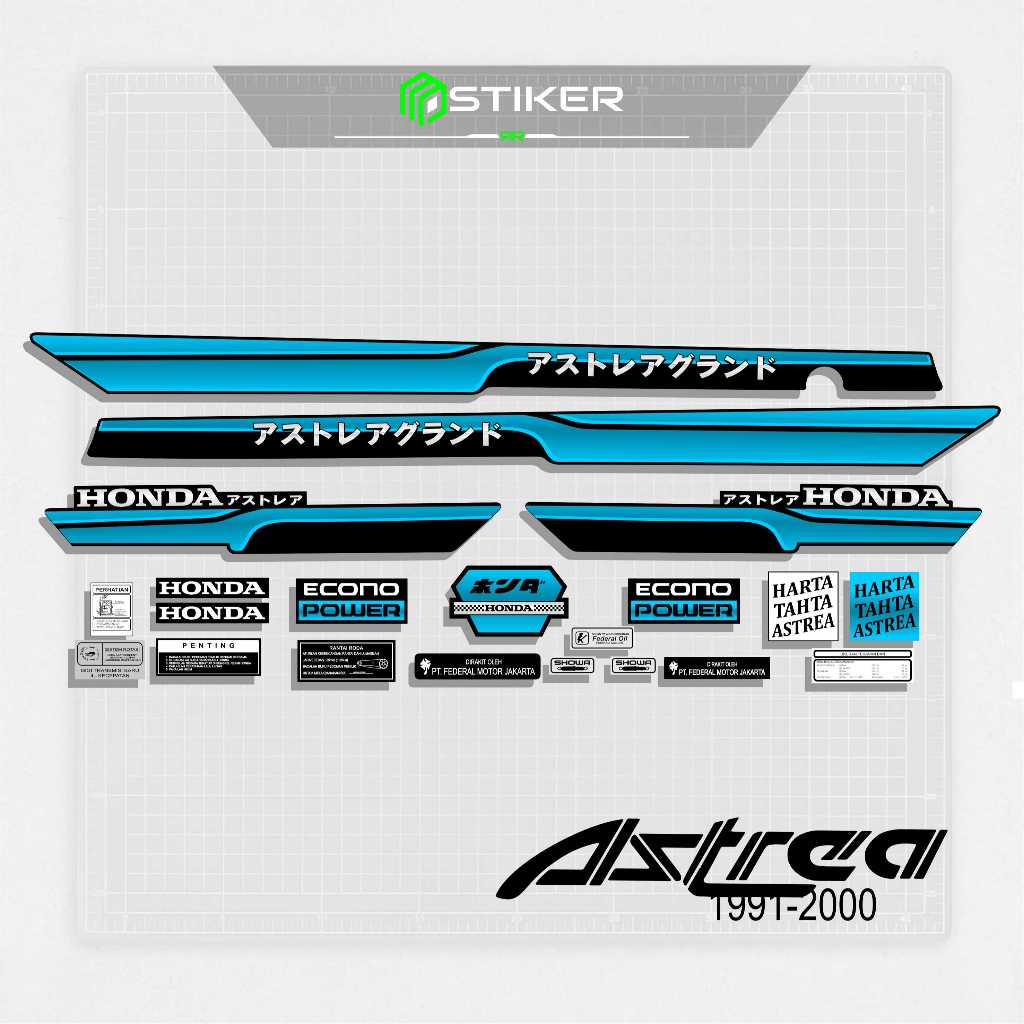 STRIPING ASTREA GRAND BULUS TULISAN JAPAN / STIKER ASTREA / SETICKER ASTREA GRAND / VARIASI CUSTOM