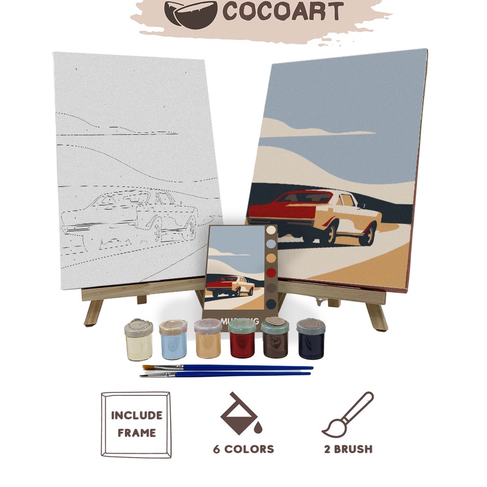 

Paint By Number Kit Mobil Mustang Cocoartid I Kanvas 2 x 3 cm r WD6