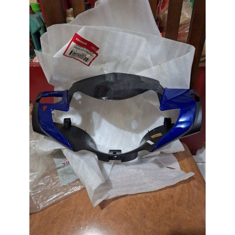 Cover batok lampu depan supra x125 X 125 model visor original ahm honda 53205-KPH-700fmt biru
