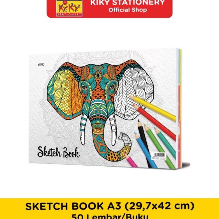 

Sketchbook KIKY ukuran A3 3 x 42 cm 15 gsm 5 lembar Buku sketsa menggambar motif random satuan v R1F5