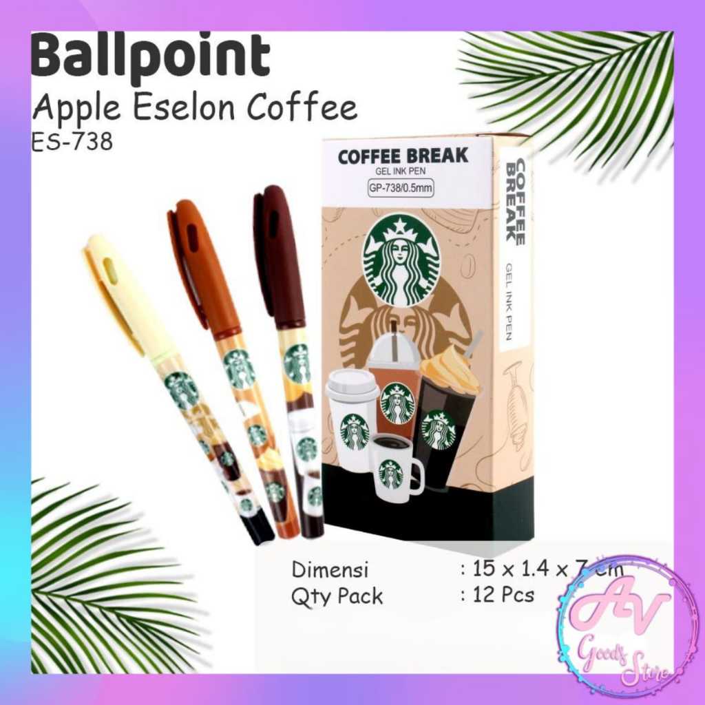 

Ballpoint Gel Coffee Break GP738 (12pcs) / 1Lusin Pulpen Gel Kopi Sbucks