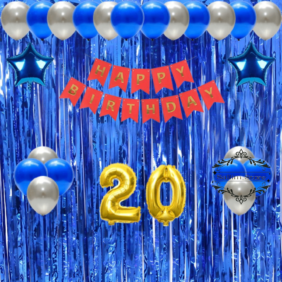 Dekorasi Ulang Tahun Balon Silver Mix Backdrop Happy Birthday Party Anak & Dewasa Simple