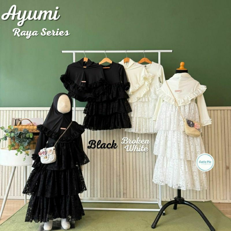 AYUMI GAMIS PESTA ANAK BRUKAT SUSUN TILE SNOW DOTTY RAINBOW DOT