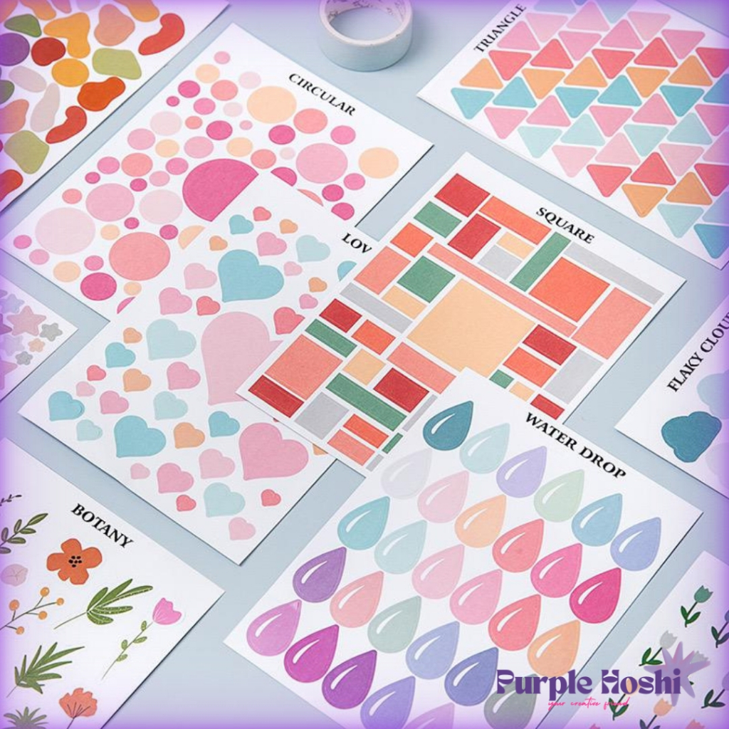 

Purple Hoshi 1 Lembar Sticker Hias Deco DIY Stiker Buku Jurnal Scrapbook