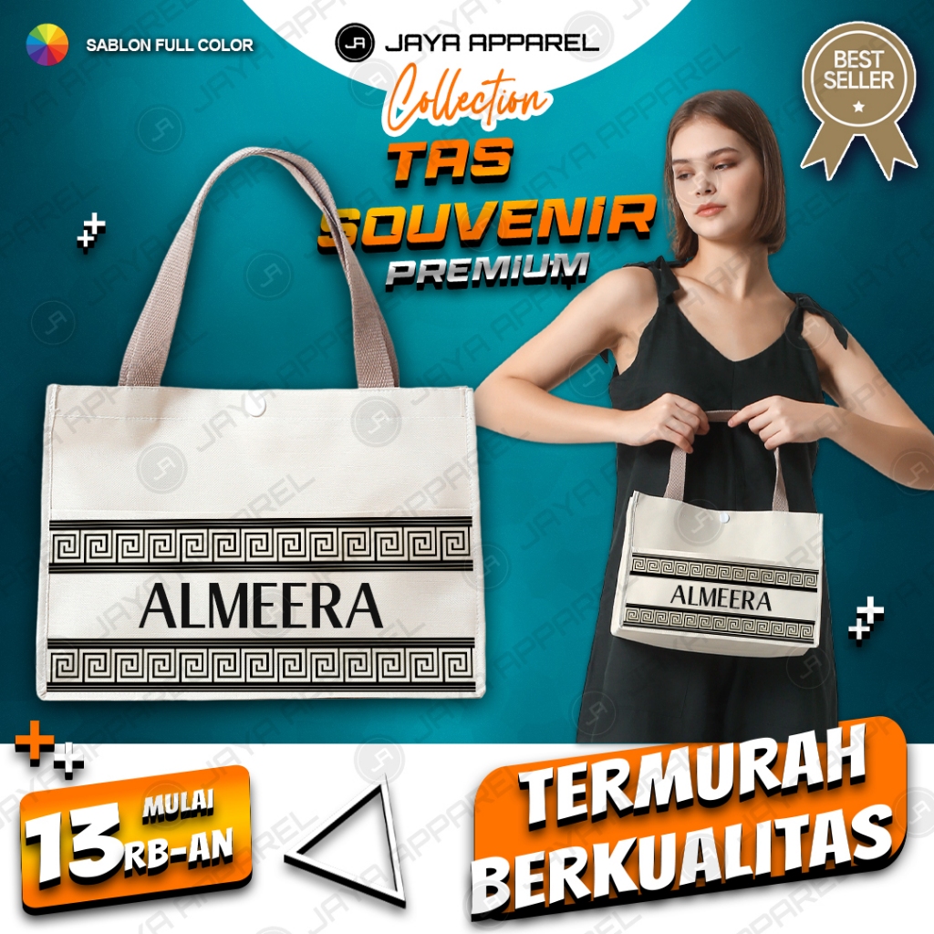 [Custom] Tas Sovenir Sablon-Tas Hampers pernikahan-Totebag Sovenir Sablon Kastem nama-Tas Wanita