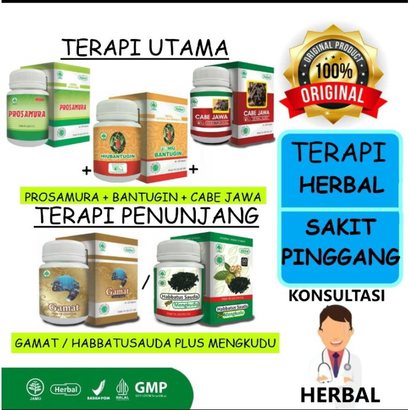 SAKIT PINGGANG HERBAL INDO UTAM PROSAMURA BANTUGIN CABE JAWA GAMAT HABBATUSAUDA PLUS MENGKUDU