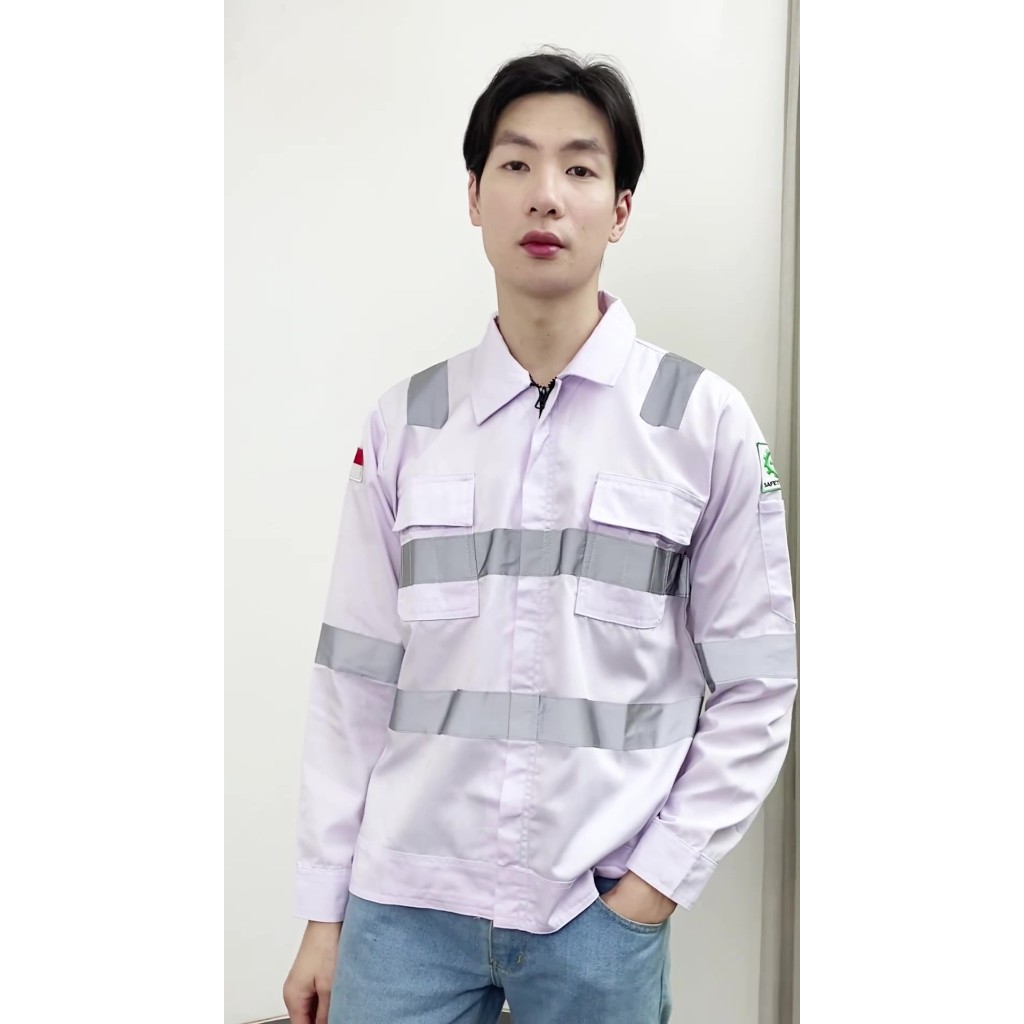 Baju Wearpack Warna Merah Kemeja Safety Seragam Kerja Wearpak K3