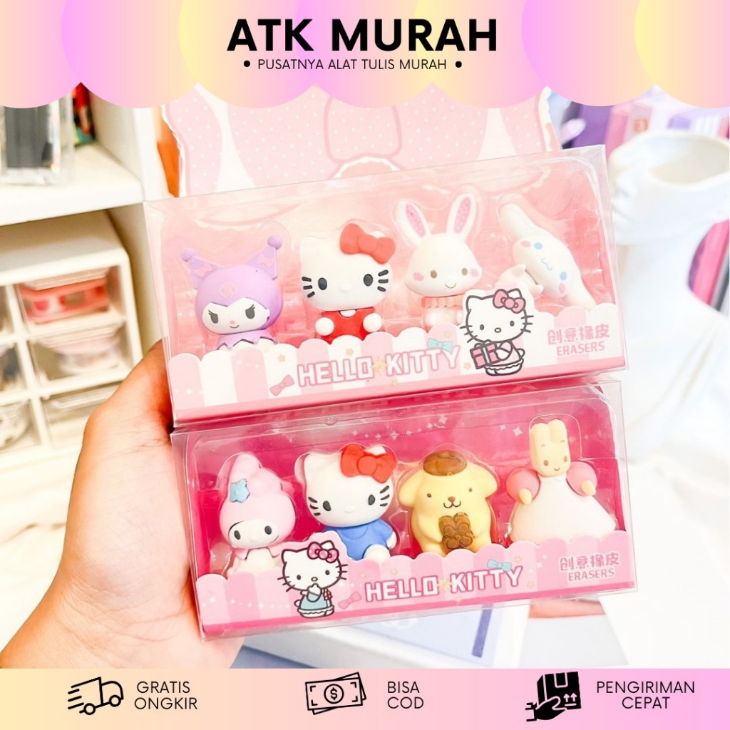 

PENGHAPUS BOX SANRIO FAMILY KT1203-01 FREE BOX MEWAH LUCU SOUVERNIR GIFT