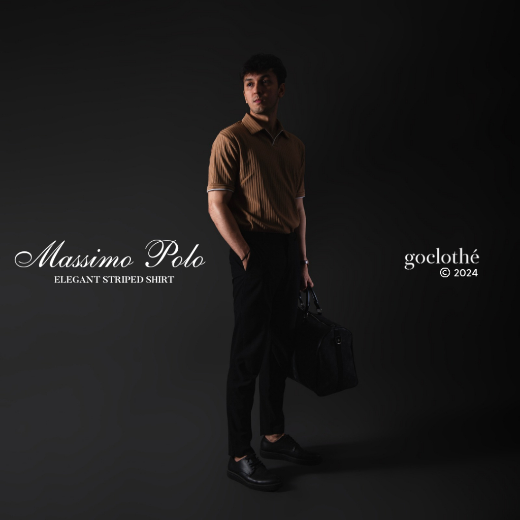 GO CLOTHE MASSIMO Polo Knit Shirt  Kaos Kerah Pria - Kaos Lengan Pendek - Kerah V Kaos Laki laki Pol