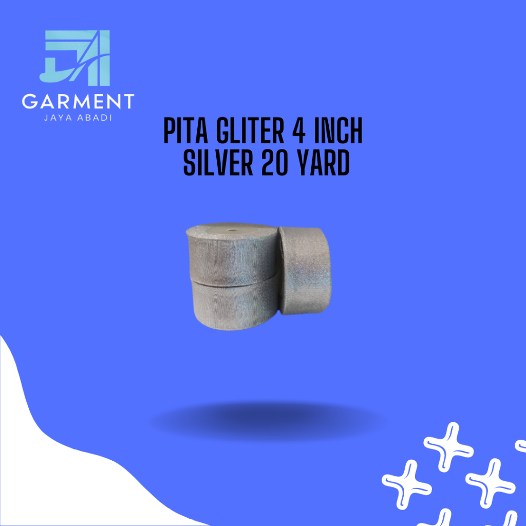 

Pita Glitter Silver 1,5 Inch/4 Cm 20 Yard Premium Product (Per 1 Rol)