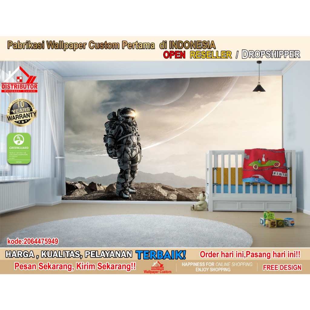 Wallpaper Dinding Custom Tema Astronot | Wallpaper Custom | Wallpaper Dinding 3D | Wallpaper Plafon 