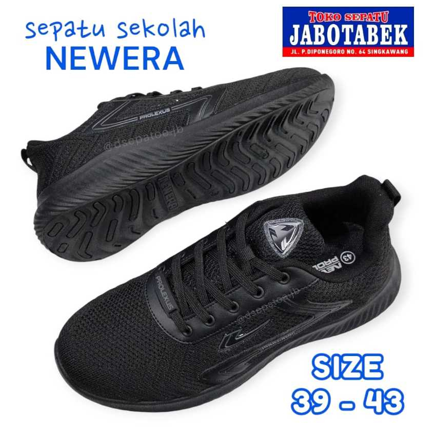 [COD] sepatu sekolah anak NEW ERA bertali hitam semua size 39 40 41 42 43 / sepatu sekolah tali anak