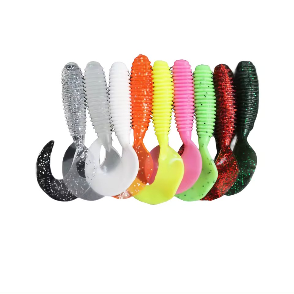 paket 5 pcs/10 pcs/50 pcs Umpan Pancing Soft lure Softlure T-tail paddle Curly tail 5cm 6 cm 7cm sof