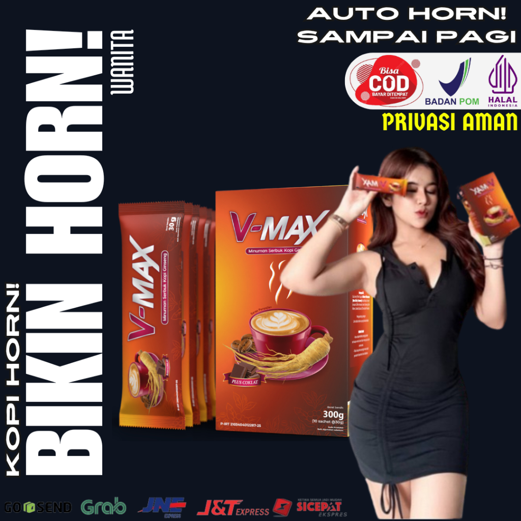 

V-MAX Kopi Penambah Gairah Stamina Wanita Extra Gingseng dan Coklat Original Tahan Lama Awet Bersama Pasangan