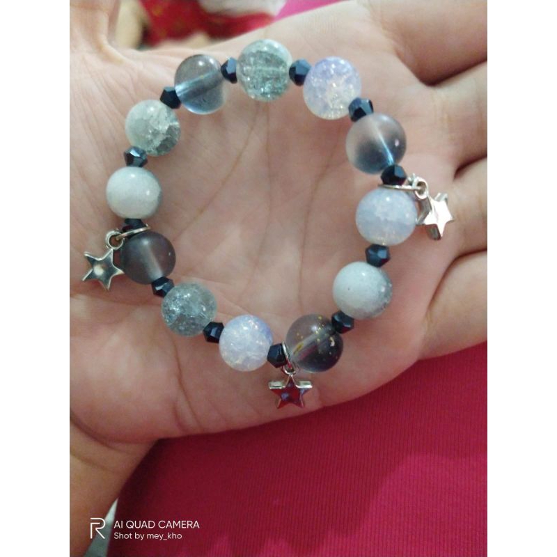 Gelang kaca / gelang kristal manik manik