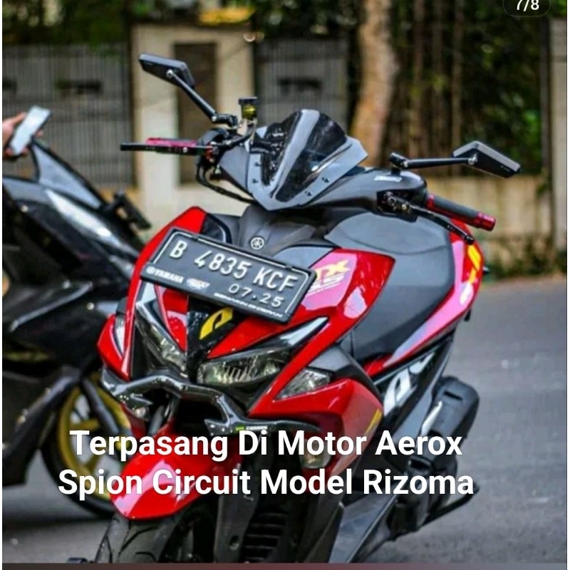 Promo Spion RIZOMA Circuit 744 Black  original r RIZOMA  Almunium Cnc/Nmax Old Nmax New Pcx150/Pcx16