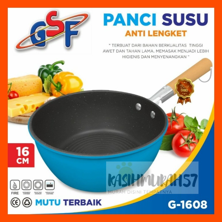 PANCI SUSU GSF G-1608 / PANCI SUSU 16CM GSF G 1608 / PANCI ENAMEL ANTI LENGKET / PANCI KUAH REBUS AI