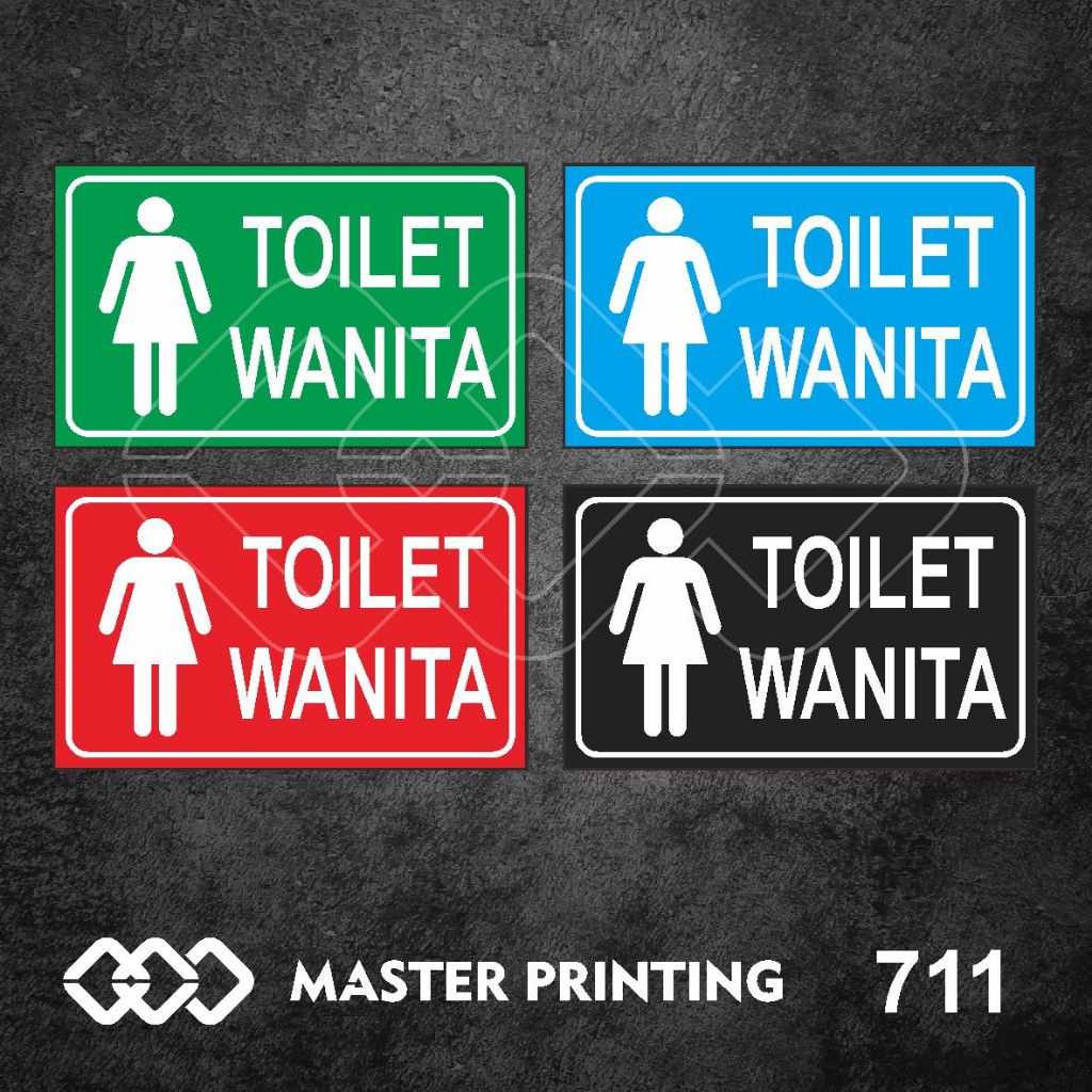 

711 - Stiker Toilet Wanita, Sticker Vinyl, Tahan Air, Termurah, dan Bisa Custom