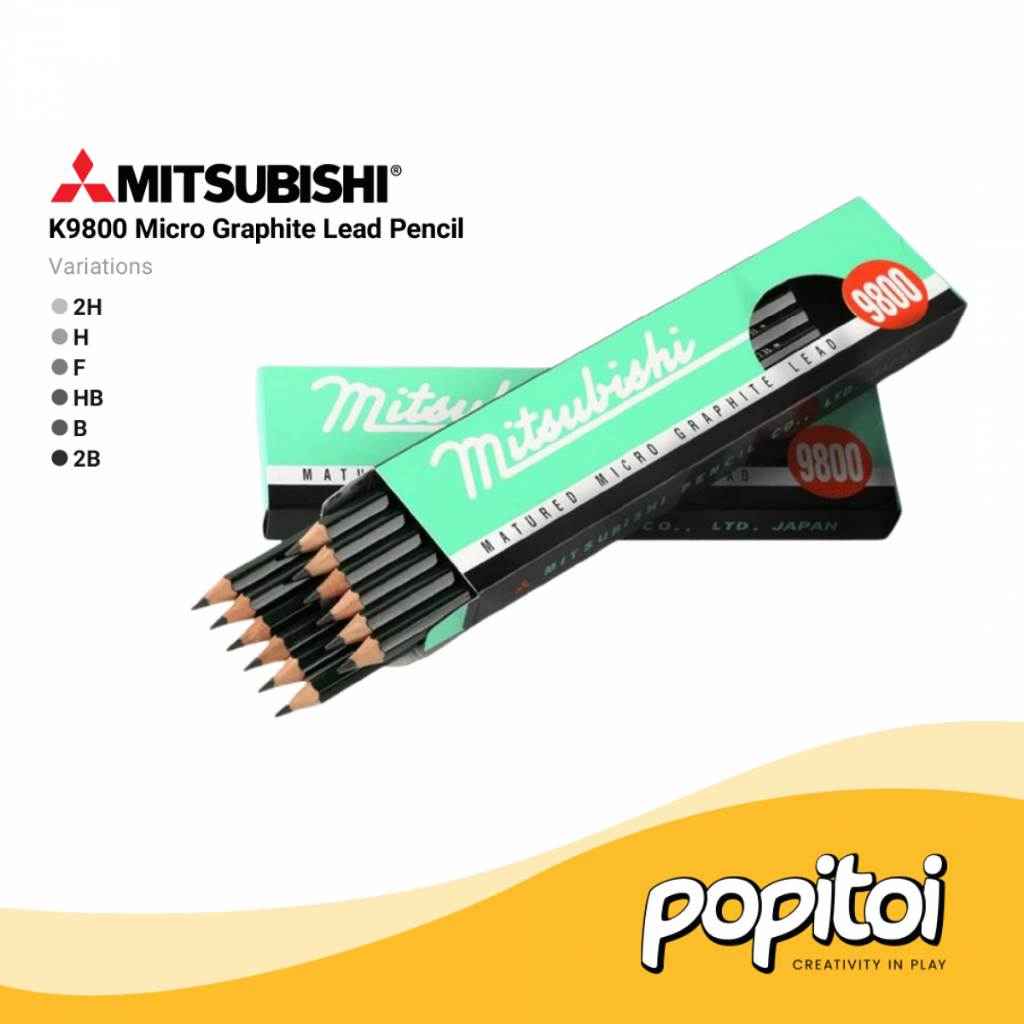 

Uni Mitsubishi 9800 Matured Micro Graphite Lead Pencil (Each) Pensil Gambar Sketsa Sketch Drawing Ujian 2B HB B