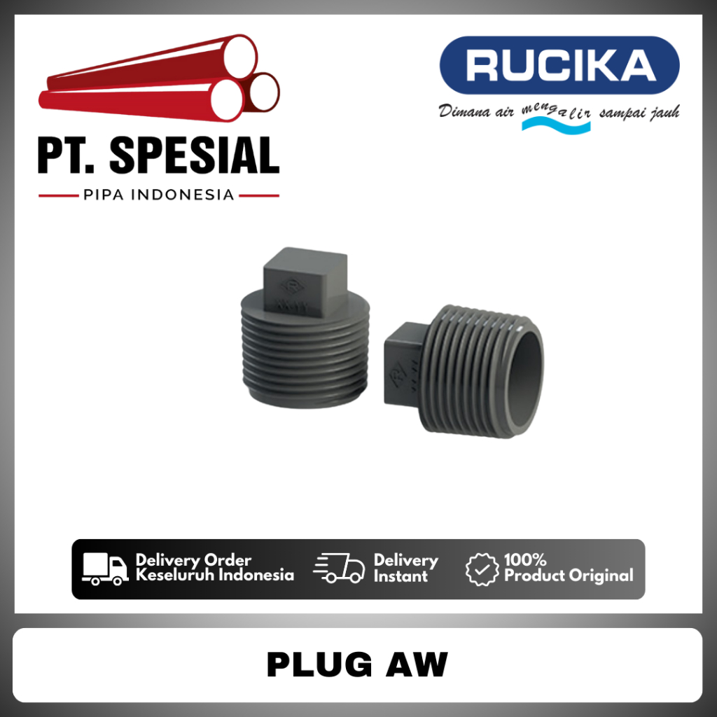 Plug AW 1/2 Inch PVC Rucika / Dop Drat Luar PVC Rucika / Plug AW PVC / Plug AW Rucika -12
