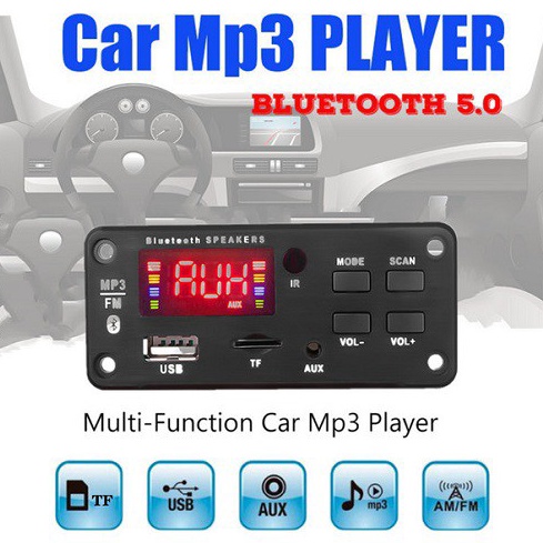 Kit Modul MP3 Bluetooth Wireless Player 5 Module Audio Speaker Decoder Board SlotUSB FM Remote LCD D