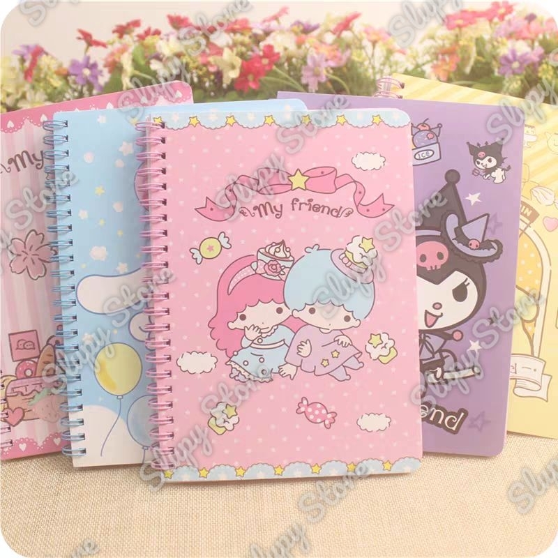 

Buku Diary Note Notes ring colour A5 Hello kitty My Melody Kuromi Pompompurin Cinnamoroll little twin star