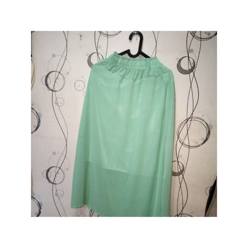 Rok motif polkadot kecil warna hijau