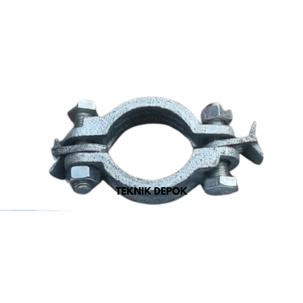 Clamp Hose Ludecke SL49 Galvanis Klem Pemadam Kebakaran 49 mm 2 Baut Pengencang Selang Air Tekanan T