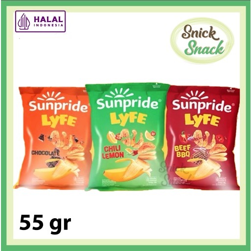 

Sunpride Lyfe Keripik Pisang 55 gr Chocolate Chili Lemon BBQ