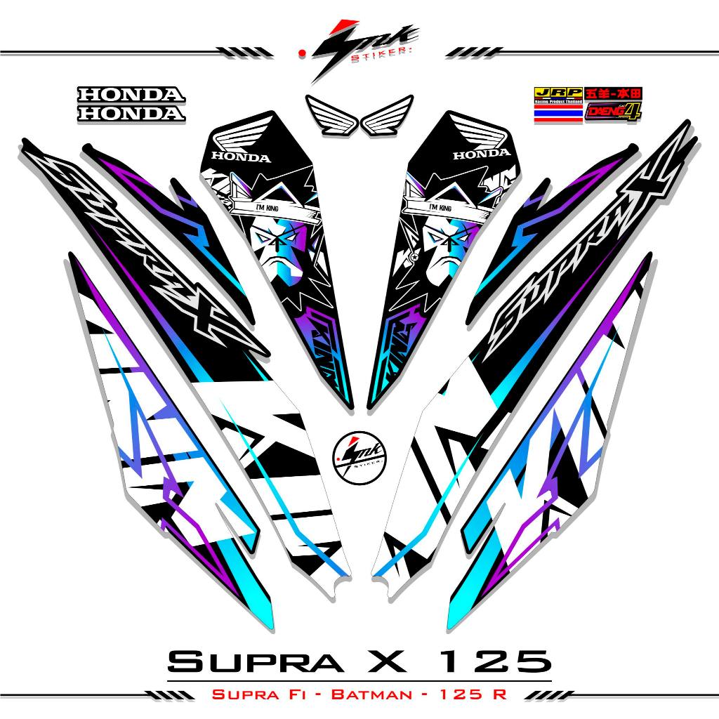 Striping Honda Supra X 125 Fi 2018 Motif 11 Dasar Hitam Stiker Supra X Batman List Variasi A1sticker