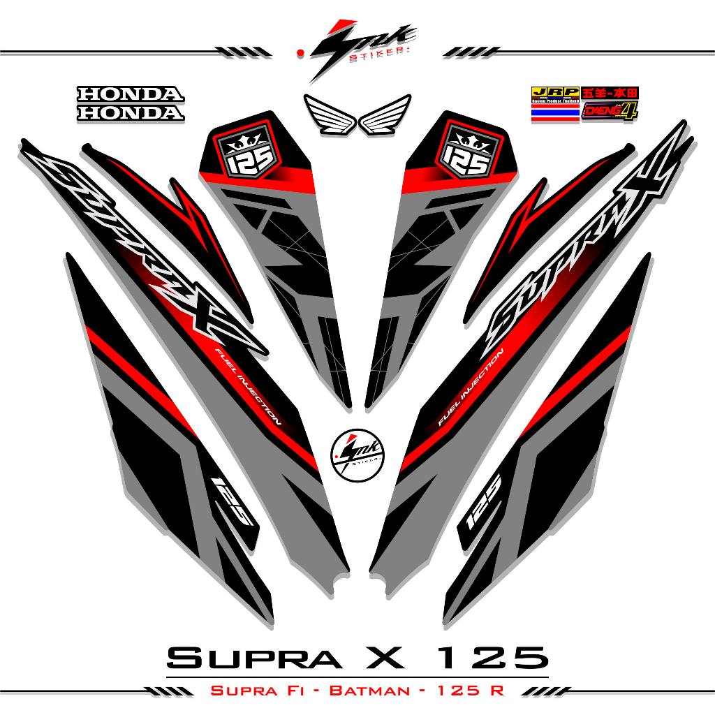 Striping Honda Supra X 125 Fi 2018 Motif 15 Dasar Hitam Stiker Supra X Batman List Variasi A1sticker