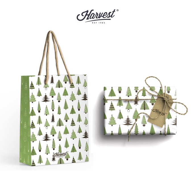 

READY STOCK Paket Paper Bag Kertas Kado Natal Harvest Wrap Kit White Tree