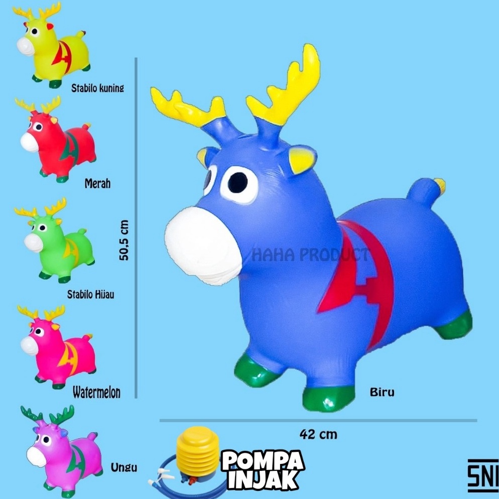 KODE Q69X BENTUK RUSA Kuda Kudaan Musik Anak Mainan Jumping Music Animal Karet Musik Viral Murah Hew