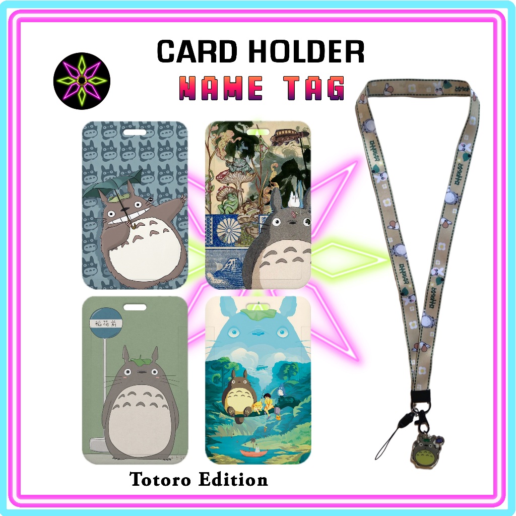 

Hikari Print ID Card Holder + Lanyard Totoro Edition Nametag Dengan Tali Card Holder Tempat Kartu Totoro Ghibli Tali