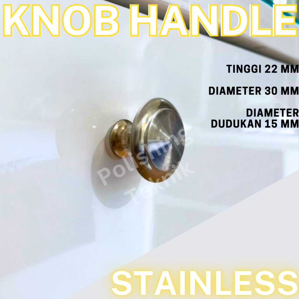 KNOB HANDLE TARIKAN LACI BULAT WARNA STAINLESS TL-4