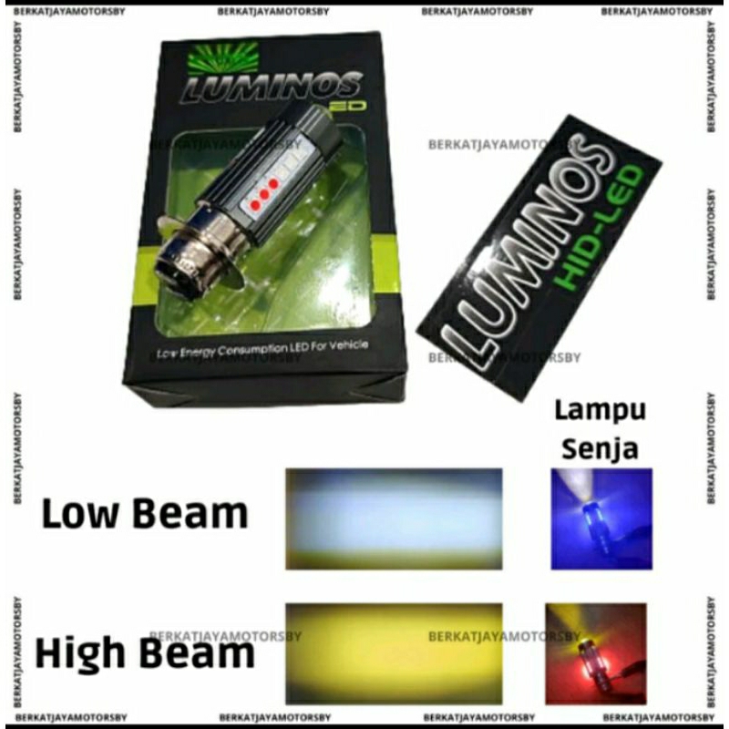 LAMPU LED DEPAN MOTOR LUMINOS H6 LS3 LASER LED HI LOW DC DOUBLE