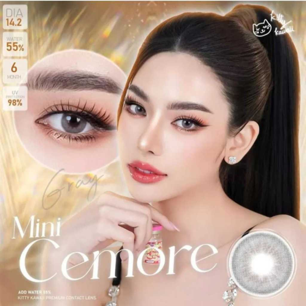 SOFTLENS KOREA KITTY KAWAII MINI CEMORE BROWN GREY MINUS KADAR AIR TINGGI MURAH
