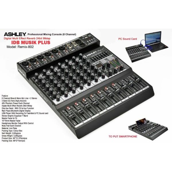 Mixer 8 Ch Ashley Remix802 Remix 802 Original