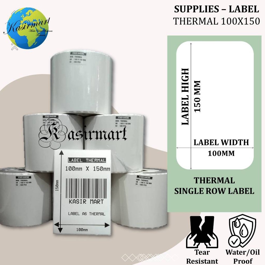 

KODE A33S Sticker Label Thermal 1x15 isi 5pc Kertas Stiker Thermal Resi Marketplace A6 Expedisi Printer Barcode XP461 XP42B