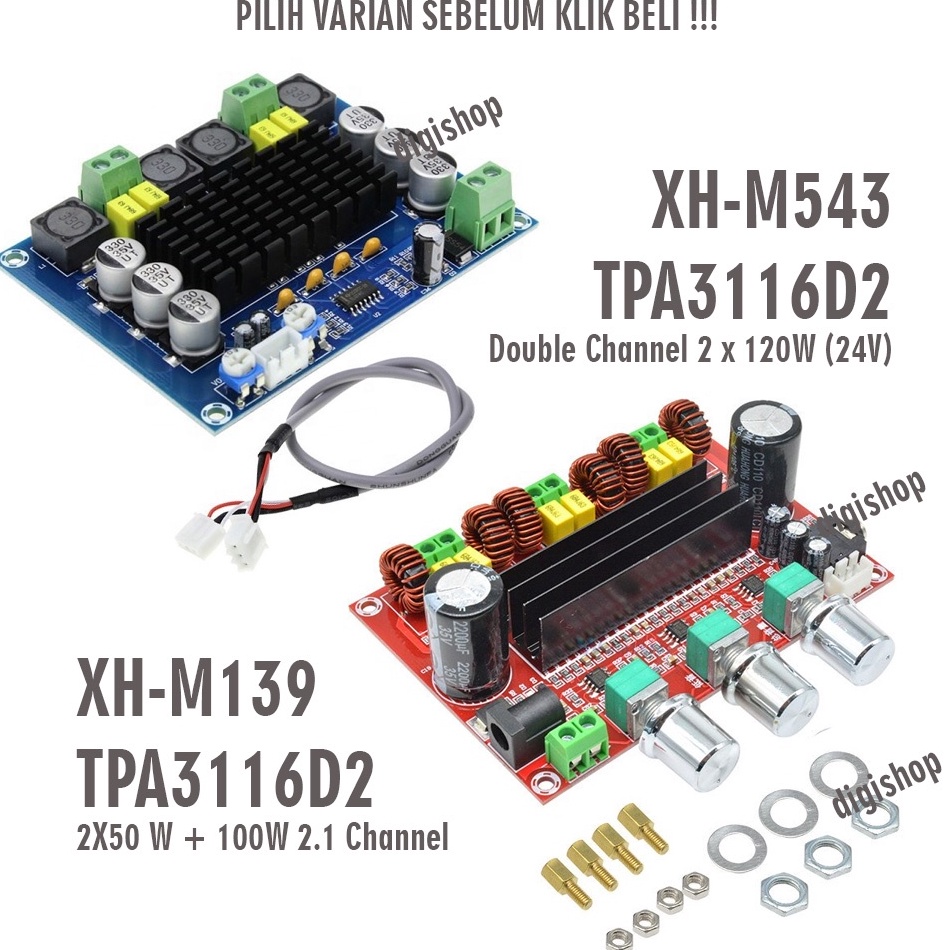 KODE M6H M139 M543 Kit Power Amplifier Class D TPA3116D2 2x5W1W 2x12W Stereo Subwoofer XHM139 XHM543