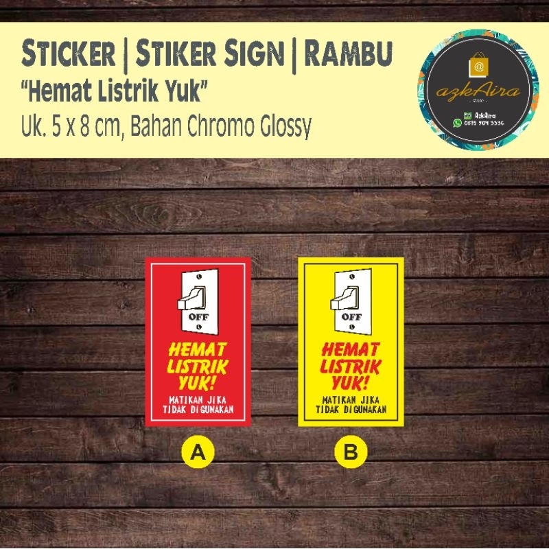 

Sticker Stiker Sign Hemat Energi Yuk