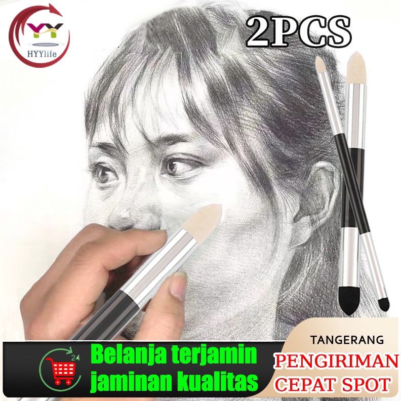 

KODE H34I 2pcs Sketch Gray Surface Pen Rubbing Sponge Detail Tool Washable Art