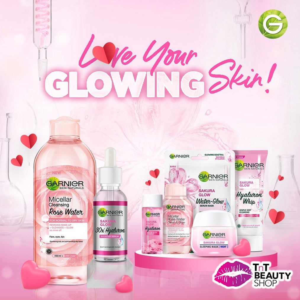 TERUPDATE Garnier Sakura Glow Hyaluron Series  Serum  Cream  Foam  Essence