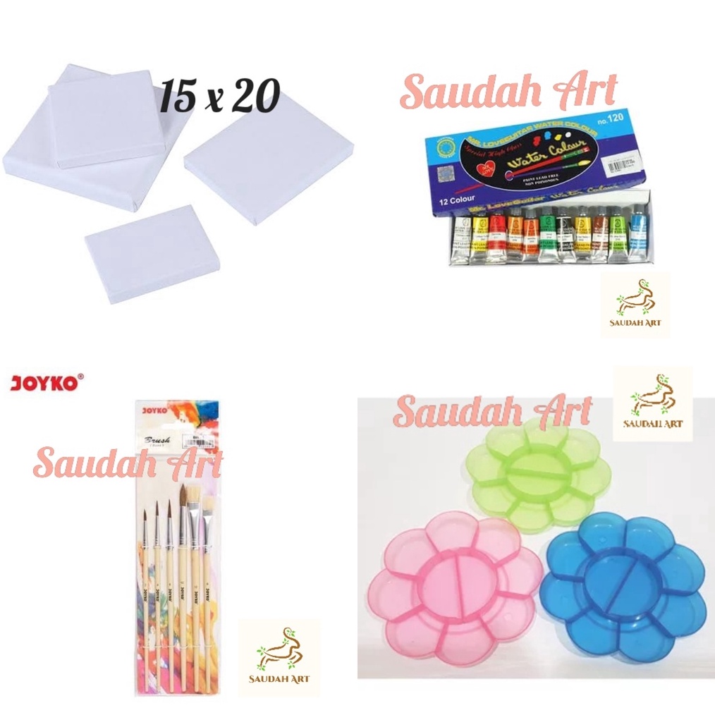 

CUCIGUDANG Paket Kanvas Lukis kanvas 15x2kuaspaletcat air
