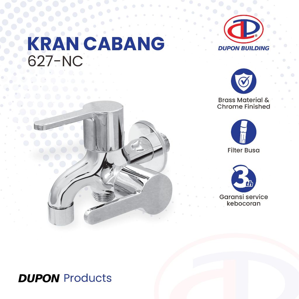 DUPON Kran Cabang / Kran Double Shower Bak Mandi  / 2 Way Wall Faucet 1/2 inch 627-NC