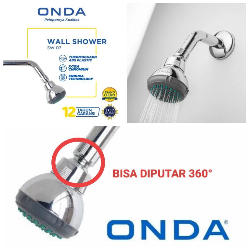 Wall Shower ONDA Kepala Shower Tanam Dinding