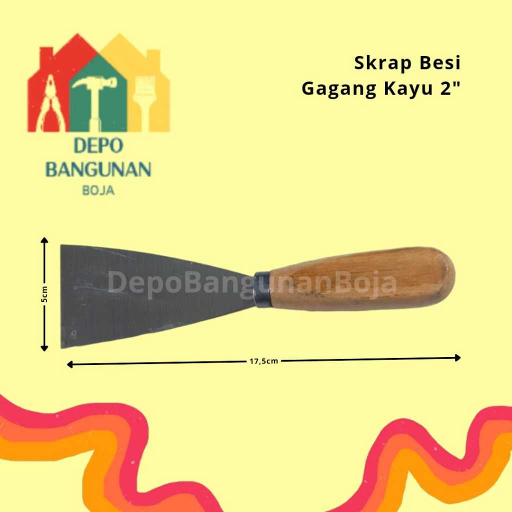 19.4 (2") Skrap Besi Gagang Kayu / Skrap Besi / Scrapper